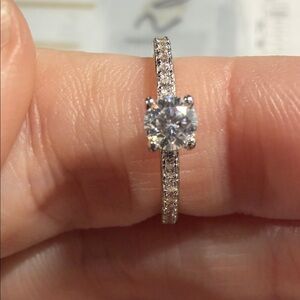 Moissanite Sterling Silver .3 ct diamond SIZE 5
